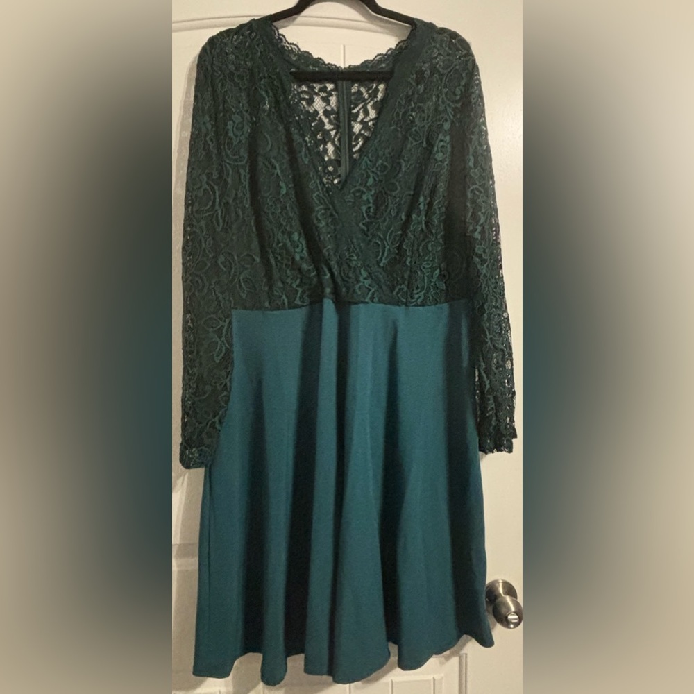 Green Split Style Dress